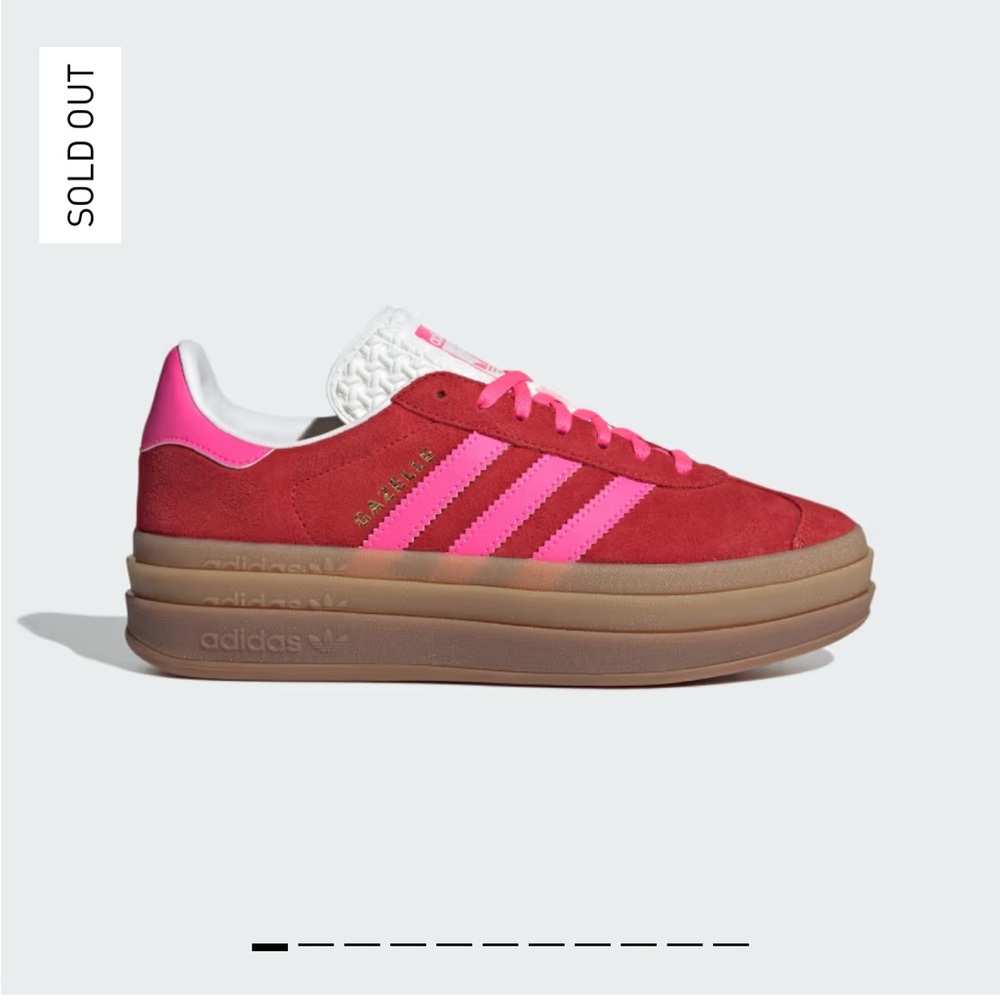 Adidas GAZELLE BOLD SHOES Lucid Pink & Red